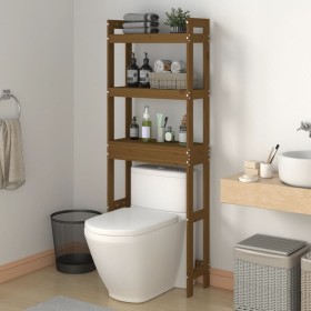 Estante de baño madera maciza de pino marrón miel 63x26x171 cm de vidaXL, Toalleros - Ref: Foro24-824661, Precio: 87,06 €, De...