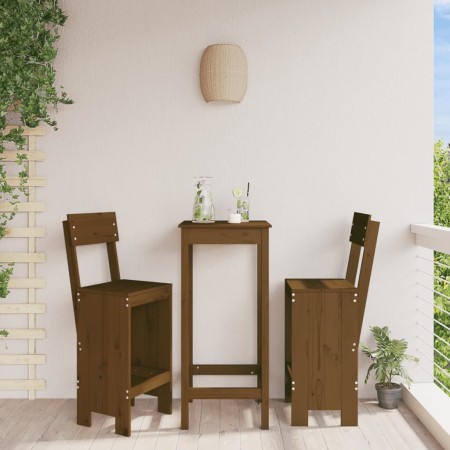 Taburetes de cocina 2 uds madera pino marrón 40x48,5x115,5 cm en Sillas de jardín | Comprar online en Foru.es