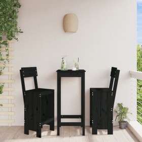 Taburetes de cocina 2 uds madera de pino negro 40x48,5x115,5 cm en Sillas de jardín | Comprar online en Foru.es