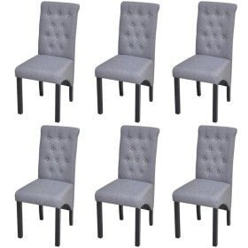 Sillas de comedor 6 unidades tela gris claro de vidaXL, Sillas de comedor - Ref: Foro24-272246, Precio: 593,21 €, Descuento: %