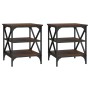 Mesas auxiliares 2 uds madera color marrón roble 40x42x50 cm en Mesas auxiliares | Comprar online en Foru.es