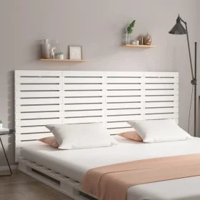 Solid white pine wood wall bed headboard 156x3x91.5 cm by vidaXL, Headboards and footboards - Ref: Foro24-824689, Price: 118,...