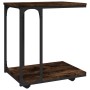 Mesa auxiliar con ruedas madera roble ahumado 50x35x55,5 cm en Mesas auxiliares | Comprar online en Foru.es