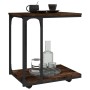 Mesa auxiliar con ruedas madera roble ahumado 50x35x55,5 cm en Mesas auxiliares | Comprar online en Foru.es