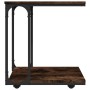 Mesa auxiliar con ruedas madera roble ahumado 50x35x55,5 cm en Mesas auxiliares | Comprar online en Foru.es