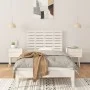 Cabecero de cama de pared madera maciza pino blanco 106x3x63 cm de vidaXL, Cabeceros y pies de cama - Ref: Foro24-824714, Pre...