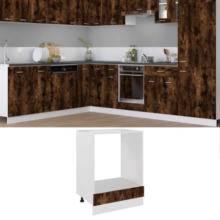Mueble para horno "Riga" roble ahumado 60x46x81,5 cm madera de ingeniería en Armarios de cocina | Comprar online en Foru.es