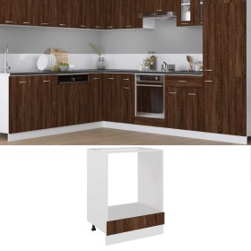 Mueble para horno "Riga" roble marrón 60x46x81,5 cm madera de ingeniería en Armarios de cocina | Comprar online en Foru.es