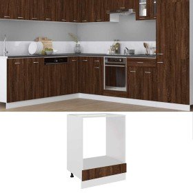 Mueble para horno "Riga" roble marrón 60x46x81,5 cm madera de ingeniería en Armarios de cocina | Comprar online en Foru.es