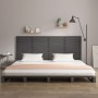 Cabecero de cama de pared madera maciza pino gris 166x3x91,5 cm de vidaXL, Cabeceros y pies de cama - Ref: Foro24-824700, Pre...
