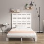 Cabecero cama de pared madera maciza pino blanco 141x3x91,5 cm de vidaXL, Cabeceros y pies de cama - Ref: Foro24-824709, Prec...