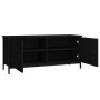 Mueble TV con puertas madera contrachapada negro 102x35x45 cm en Muebles TV | Comprar online en Foru.es