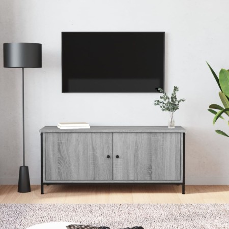 Mueble TV con puertas contrachapada gris Sonoma 102x35x45 cm en Muebles TV | Comprar online en Foru.es