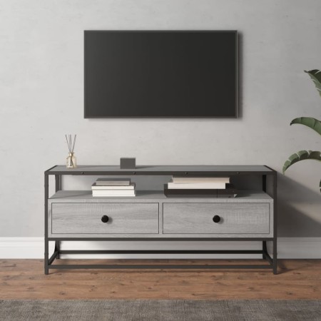 Mueble de TV madera contrachapada gris Sonoma 100x35x45 cm en Muebles TV | Comprar online en Foru.es