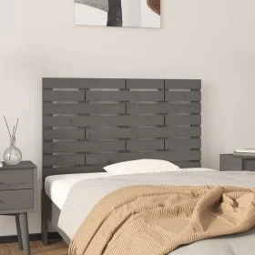 Wandbett-Kopfteil aus massivem Kiefernholz in Grau, 96 x 3 x 63 cm von vidaXL, Kopf- und Fußteile - Ref: Foro24-824725, Preis...
