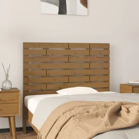 Cabecero cama pared madera maciza pino marrón miel 96x3x63 cm de vidaXL, Cabeceros y pies de cama - Ref: Foro24-824726, Preci...