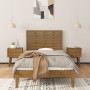 Cabecero cama pared madera maciza pino marrón miel 96x3x63 cm de vidaXL, Cabeceros y pies de cama - Ref: Foro24-824726, Preci...