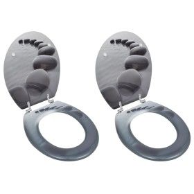 Asientos de inodoro con tapas 2 uds MDF piedras de vidaXL, Asientos de inodoros y bidés - Ref: Foro24-275910, Precio: 85,68 €...