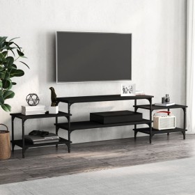 Mueble para TV madera contrachapada negro 197x35x52 cm en Muebles TV | Comprar online en Foru.es