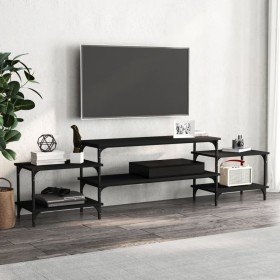 Mueble para TV madera contrachapada negro 197x35x52 cm en Muebles TV | Comprar online en Foru.es
