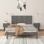 Cabecero de cama de pared madera maciza pino gris 126x3x63 cm de vidaXL, Cabeceros y pies de cama - Ref: Foro24-824730, Preci...