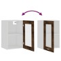 Vitrina colgante "Lyon" de roble ahumado, 40 x 31 x 60 cm, madera de ingeniería, en Armarios de cocina | Comprar online en Foru.