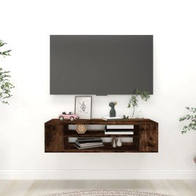 Mueble de TV colgante madera roble ahumado 100x30x26,5 cm en Muebles TV | Comprar online en Foru.es