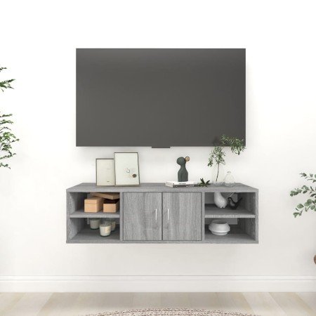 Estantería de pared madera contrachapada gris 102x30x29 cm en Estanterías | Comprar online en Foru.es