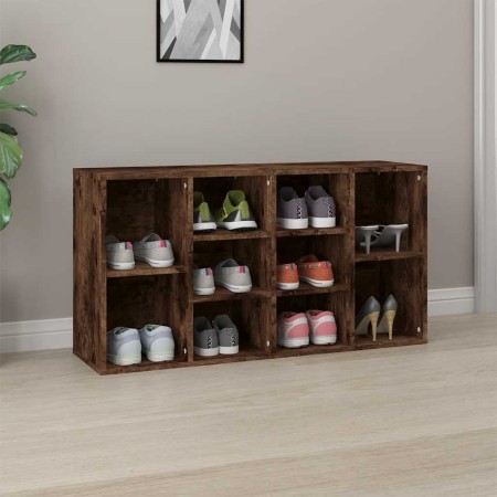 Banco zapatero madera contrachapada roble ahumado 103x30x55cm en Zapateros y organizadores de calzado | Comprar online en Foru.e