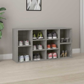 Banco zapatero madera contrachapada gris Sonoma 103x30x55 cm en Zapateros y organizadores de calzado | Comprar online en Foru.es