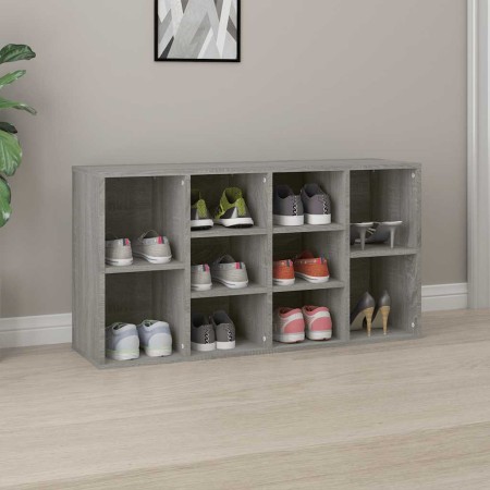 Banco zapatero madera contrachapada gris Sonoma 103x30x55 cm en Zapateros y organizadores de calzado | Comprar online en Foru.es