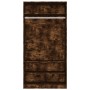 Armario madera contrachapada color roble ahumado 100x50x200 cm en Armarios roperos | Comprar online en Foru.es