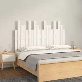 Cabecero de cama pared madera maciza pino blanco 127,5x3x80 cm de vidaXL, Cabeceros y pies de cama - Ref: Foro24-824789, Prec...