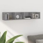 Estante de pared para CD madera contrachapada gris 100x18x18 cm en Estanterías | Comprar online en Foru.es
