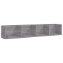 Estante de pared para CD madera contrachapada gris 100x18x18 cm en Estanterías | Comprar online en Foru.es
