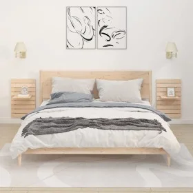 Estantes mesitas de pared 2 uds madera maciza de pino de vidaXL, Estantes y estanterías - Ref: Foro24-824768, Precio: 50,67 €...