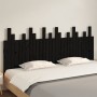 Cabecero de cama de pared madera maciza pino negro 185x3x80 cm de vidaXL, Cabeceros y pies de cama - Ref: Foro24-824817, Prec...