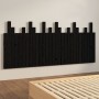 Cabecero de cama de pared madera maciza pino negro 185x3x80 cm de vidaXL, Cabeceros y pies de cama - Ref: Foro24-824817, Prec...