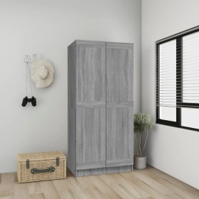 Armario de madera contrachapada gris Sonoma 82,5x51,5x180 cm en Armarios roperos | Comprar online en Foru.es