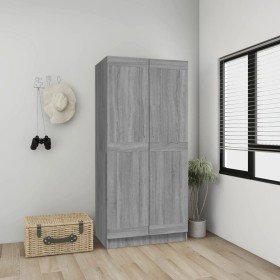 Armario de madera contrachapada gris Sonoma 82,5x51,5x180 cm en Armarios roperos | Comprar online en Foru.es