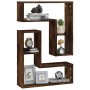 Estantes pared 2 uds madera contrachapada roble humo 50x15x50cm en Estanterías | Comprar online en Foru.es