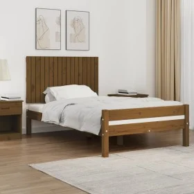 Solid pine wood wall bed headboard honey brown 108x3x60 cm by vidaXL, Headboards and footboards - Ref: Foro24-824826, Price: ...