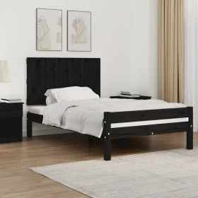 Solid black pine wood wall bed headboard 108x3x60 cm by vidaXL, Headboards and footboards - Ref: Foro24-824827, Price: 69,71 ...