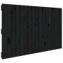 Wandbett-Kopfteil aus massivem schwarzem Kiefernholz, 108 x 3 x 60 cm von vidaXL, Kopf- und Fußteile - Ref: Foro24-824827, Pr...
