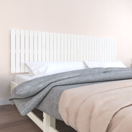 Cabecero de cama pared madera maciza pino blanco 204x3x60 cm de vidaXL, Cabeceros y pies de cama - Ref: Foro24-824829, Precio...