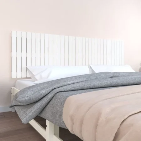 Cabecero de cama pared madera maciza pino blanco 204x3x60 cm de vidaXL, Cabeceros y pies de cama - Ref: Foro24-824829, Precio...