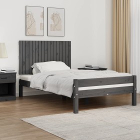 Cabecero de cama de pared madera maciza pino gris 108x3x60 cm de vidaXL, Cabeceros y pies de cama - Ref: Foro24-824825, Preci...