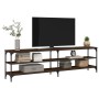 Mueble TV metal y madera contrachapada marrón roble 180x30x50cm en Muebles TV | Comprar online en Foru.es