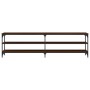Mueble TV metal y madera contrachapada marrón roble 180x30x50cm en Muebles TV | Comprar online en Foru.es