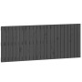 Cabecero de cama de pared madera maciza pino gris 147x3x60 cm de vidaXL, Cabeceros y pies de cama - Ref: Foro24-824845, Preci...